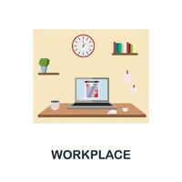 Workplace flat icon. Colored sign from productivity collection. Creative Workplace icon illustration for web design, infographics and more vector