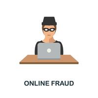 Online Fraud flat icon. Colored sign from productivity collection. Creative Online Fraud icon illustration for web design, infographics and more vector
