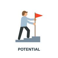 Potential flat icon. Colored sign from productivity collection. Creative Potential icon illustration for web design, infographics and more vector