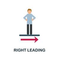 Right Leading flat icon. Colored sign from productivity collection. Creative Right Leading icon illustration for web design, infographics and more vector