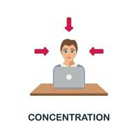 Concentration flat icon. Colored sign from productivity collection. Creative Concentration icon illustration for web design, infographics and more vector