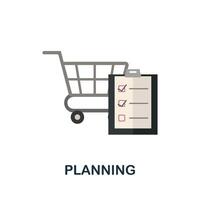 Planning flat icon. Simple sign from procurement process collection. Creative Planning icon illustration for web design, infographics and more vector