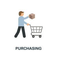 Purchasing flat icon. Simple sign from procurement process collection. Creative Purchasing icon illustration for web design, infographics and more vector