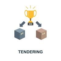 Tendering flat icon. Simple sign from procurement process collection. Creative Tendering icon illustration for web design, infographics and more vector