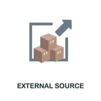 External Source flat icon. Simple sign from procurement process collection. Creative External Source icon illustration for web design, infographics and more vector