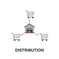Distribution flat icon. Simple sign from procurement process collection. Creative Distribution icon illustration for web design, infographics and more vector