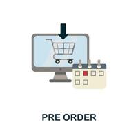 Pre Order flat icon. Simple sign from procurement process collection. Creative Pre Order icon illustration for web design, infographics and more vector