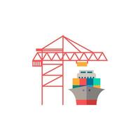 Port Crane icon. Simple element from port collection. Creative Port Crane icon for web design, templates, infographics and more vector