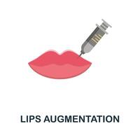 Lips Augmentation flat icon. Colored sign from plastic surgery collection. Creative Lips Augmentation icon illustration for web design, infographics and more vector
