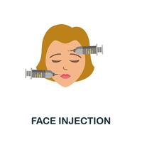 Face Injection flat icon. Colored sign from plastic surgery collection. Creative Face Injection icon illustration for web design, infographics and more vector