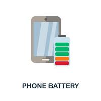 Phone Battery flat icon. Color simple element from phone accessories collection. Creative Phone Battery icon for web design, templates, infographics and more vector