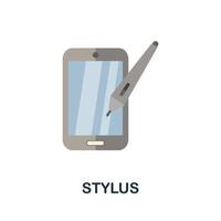 Stylus flat icon. Color simple element from phone accessories collection. Creative Stylus icon for web design, templates, infographics and more vector