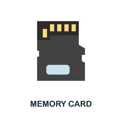Memory Card flat icon. Color simple element from phone accessories collection. Creative Memory Card icon for web design, templates, infographics and more