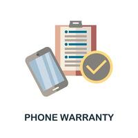 Phone Warranty flat icon. Color simple element from phone accessories collection. Creative Phone Warranty icon for web design, templates, infographics and more vector