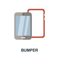 Bumper flat icon. Color simple element from phone accessories collection. Creative Bumper icon for web design, templates, infographics and more vector