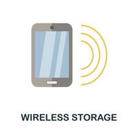 Wireless Storage flat icon. Color simple element from phone accessories collection. Creative Wireless Storage icon for web design, templates, infographics and more vector