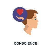 Conscience icon. Simple element from personality collection. Creative Conscience icon for web design, templates, infographics and more vector