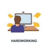 Hardworking icon. Simple element from personality collection. Creative Hardworking icon for web design, templates, infographics and more vector