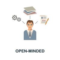 Open-Minded flat icon. Colored sign from personality collection. Creative Open-Minded icon illustration for web design, infographics and more vector