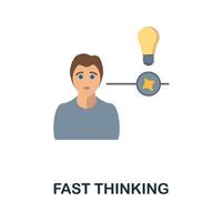 Fast Thinking flat icon. Colored sign from personality collection. Creative Fast Thinking icon illustration for web design, infographics and more vector