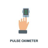 Pulse Oximeter flat icon. Colored sign from oxygen collection. Creative Pulse Oximeter icon illustration for web design, infographics and more vector