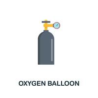 Oxygen Balloon flat icon. Colored sign from oxygen collection. Creative Oxygen Balloon icon illustration for web design, infographics and more vector