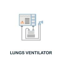 Lungs Ventilator flat icon. Colored sign from oxygen collection. Creative Lungs Ventilator icon illustration for web design, infographics and more vector