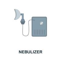 Nebulizer flat icon. Colored sign from oxygen collection. Creative Nebulizer icon illustration for web design, infographics and more vector