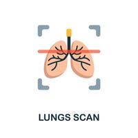 Lungs Scan flat icon. Colored sign from oxygen collection. Creative Lungs Scan icon illustration for web design, infographics and more vector