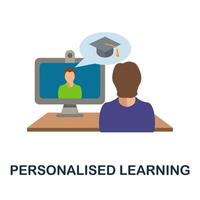 Personalised Learning icon. Simple element from online education collection. Creative Personalised Learning icon for web design, templates, infographics and more vector