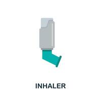 Inhaler flat icon. Colored sign from oxygen collection. Creative Inhaler icon illustration for web design, infographics and more vector