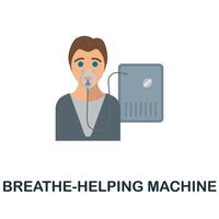 Breathe-Helping Machine flat icon. Colored sign from oxygen collection. Creative Breathe-Helping Machine icon illustration for web design, infographics and more vector