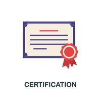 Certification icon. Simple element from online education collection. Creative Certification icon for web design, templates, infographics and more vector