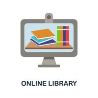 Online Library icon. Simple element from online education collection. Creative Online Library icon for web design, templates, infographics and more vector