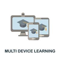 Multi Device Learning icon. Simple element from online education collection. Creative Multi Device Learning icon for web design, templates, infographics and more vector