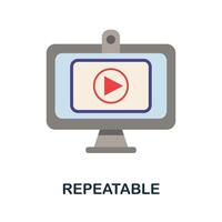 Repeatable icon. Simple element from online education collection. Creative Repeatable icon for web design, templates, infographics and more vector