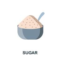 Sugar flat icon. Color simple element from nutrition collection. Creative Sugar icon for web design, templates, infographics and more vector