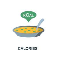 Calories flat icon. Color simple element from nutrition collection. Creative Calories icon for web design, templates, infographics and more vector