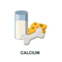 Calcium flat icon. Color simple element from nutrition collection. Creative Calcium icon for web design, templates, infographics and more vector