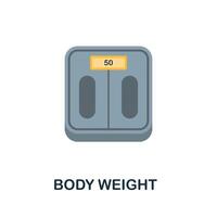 Body Weight flat icon. Color simple element from nutrition collection. Creative Body Weight icon for web design, templates, infographics and more vector