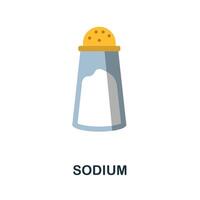 Sodium flat icon. Color simple element from nutrition collection. Creative Sodium icon for web design, templates, infographics and more vector