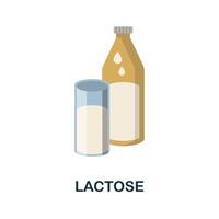 Lactose flat icon. Color simple element from nutrition collection. Creative Lactose icon for web design, templates, infographics and more vector