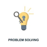 Problem Solving flat icon. Colored sign from machine learning collection. Creative Problem Solving icon illustration for web design, infographics and more vector