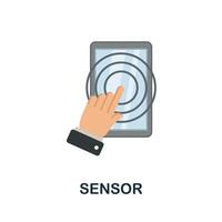 Sensor flat icon. Colored sign from machine learning collection. Creative Sensor icon illustration for web design, infographics and more vector