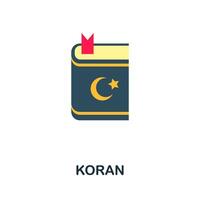 Koran icon. Simple element from muslim collection. Creative Koran icon for web design, templates, infographics and more vector