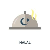 Halal icon. Simple element from muslim collection. Creative Halal icon for web design, templates, infographics and more vector