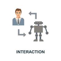 Interaction flat icon. Colored sign from machine learning collection. Creative Interaction icon illustration for web design, infographics and more vector