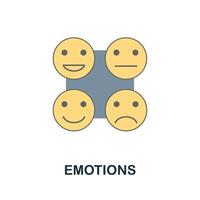 Emotions flat icon. Colored sign from machine learning collection. Creative Emotions icon illustration for web design, infographics and more vector