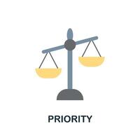 Priority flat icon. Colored sign from machine learning collection. Creative Priority icon illustration for web design, infographics and more vector