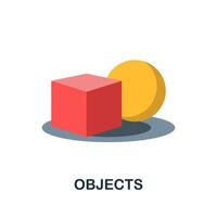 Objects flat icon. Colored sign from machine learning collection. Creative Objects icon illustration for web design, infographics and more vector